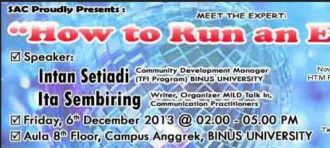 Meet the Expert : “How to Run an Event”